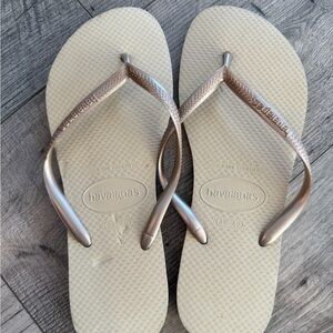 Havaianas Women's Beige or Tan Flip Flops